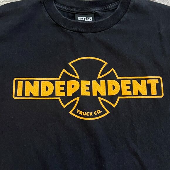 Vintage Y2K Independent Truck Co. Logo Tee Black/Yellow Skate Men’s Medium - Picture 2 of 7